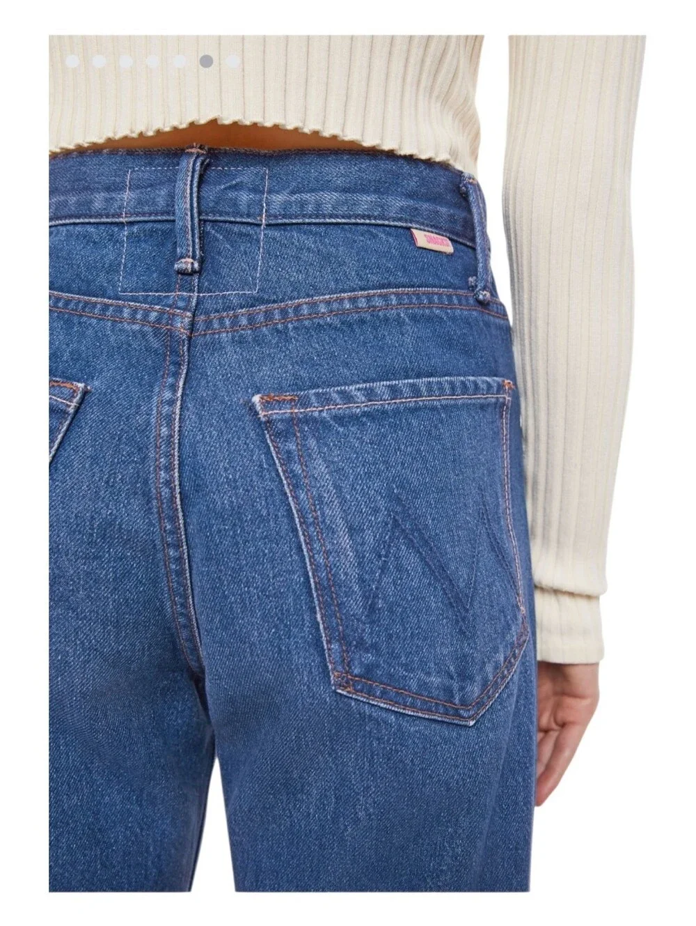 MOTHER Snacks Womens Yes Chef Wash The Lemon Twist Sneak Wide Leg Denim Jeans 28 - Picture 15 of 15
